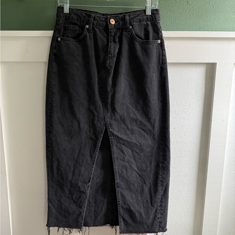 H&M Charcoal Denim Skirt